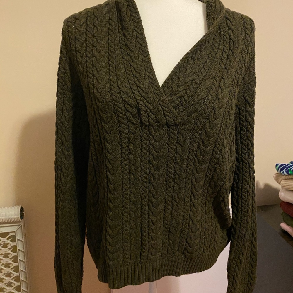 Green Cable Knit Sweater